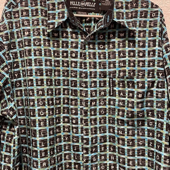 PELLE PELLE MARC BUCHANAN SPELL OUT CASUAL BUTTON UP SHIRT - Picture 2 of 5